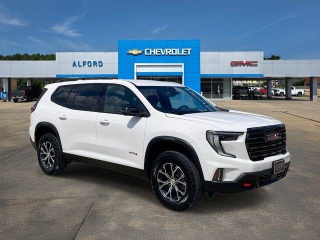 2026 GMC Acadia AT4 in Summit White — front three-quarter view