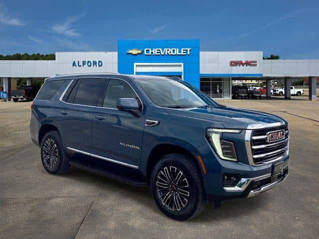 2026 GMC Yukon Elevation in Downpour Metallic — front three-quarter view