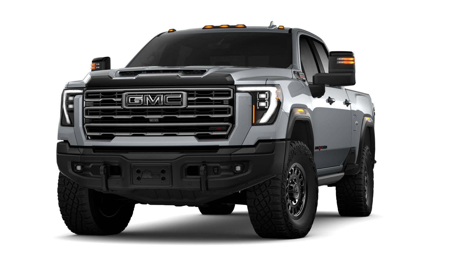 2026 GMC Sierra 2500 HD AT4X in Sterling Metallic — front three-quarter view
